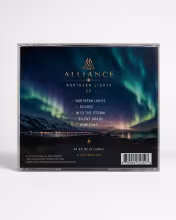Bakhlið Northern Lights EP-plötunnar með fimm laga lagalista