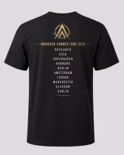 Bakhlið svarts tónleikaferðabols innblásins af Unbroken-plötunni og Summer Tour 2026