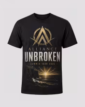 Black tour shirt inspired by the Unbroken album and Summer Tour 2026 front