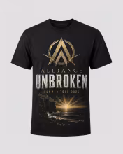 Black tour shirt inspired by the Unbroken album and Summer Tour 2026 front